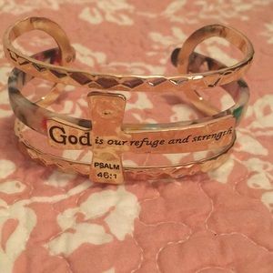 Gold Tone and Multi-Color Resin Scripture Bracelet